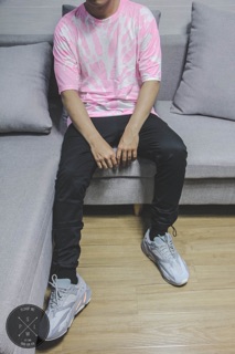 Tie dye pink waxed