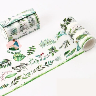 Set băng dính Washi tape chủ đề phong cảnh hoa lá
