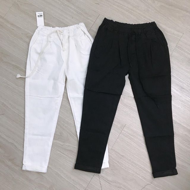 Sỉ & lẻ Quần baggy lưng thun đen/trắng