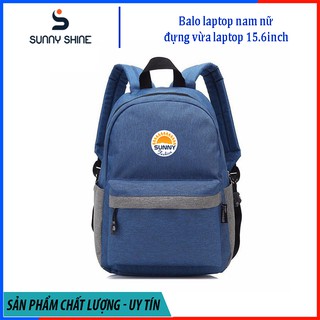 Balo laptop vải canvas cao cấp, cho nam và nữ vừa latop 15.6 inch, màu đen BX505