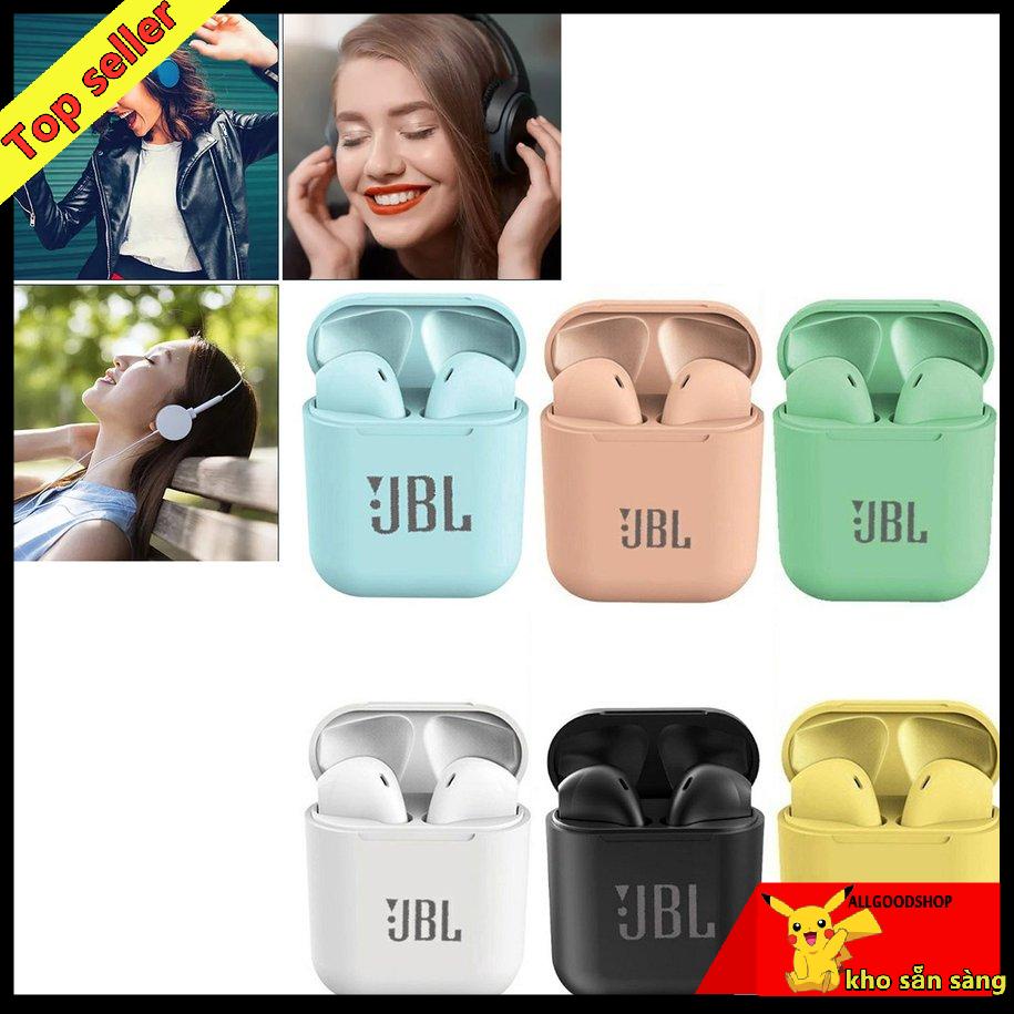JBL Tai nghe bluetooth không dây ipod i12 TWS gaming nhét tai, tai phone blutooth Inpods i12 thể thao giá rẻ