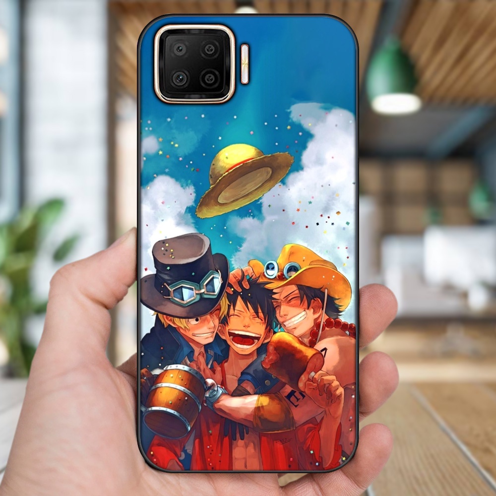 Ốp lưng Oppo A73, A93 4G viền đen in hình Ace One Piece