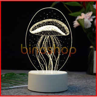 Đèn ngủ 3D con Sứa, đèn led
