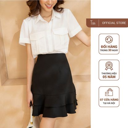 Chân váy chữ a chân váy nữ xoè 2 tầng kín đáo TIIN STORE CHN053