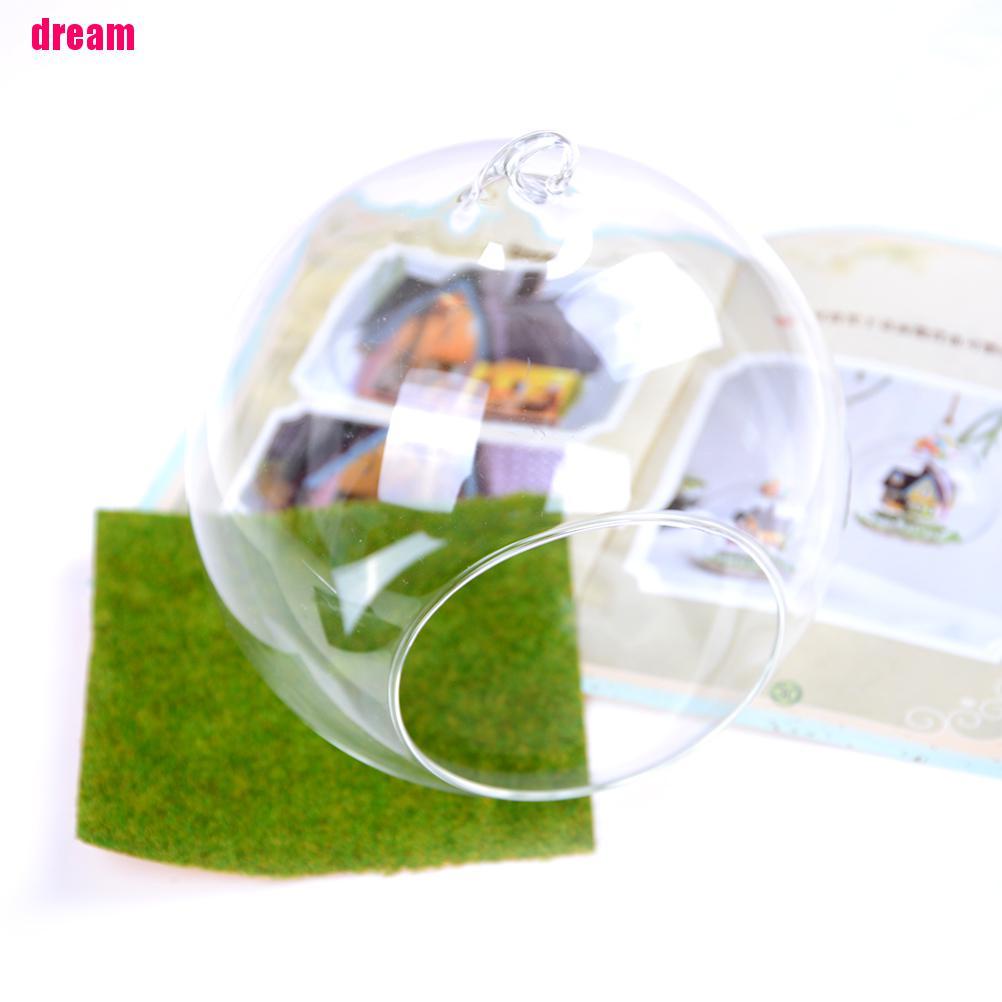 [Dreamm]1 Set DIY House Glass Ball Flying Cabin Toy Pixar Film Up Model With Mini Furnitures