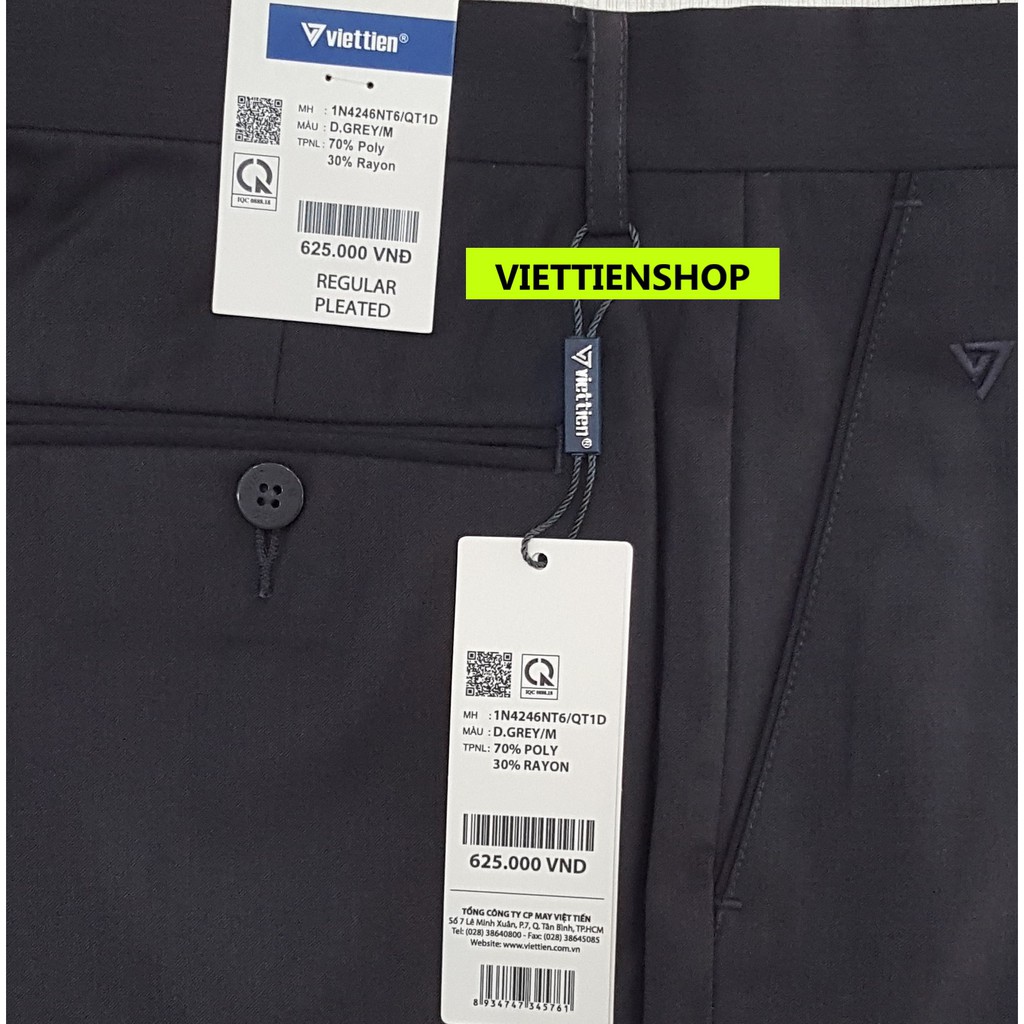 (4246 QTR) QUẦN TÂY VIỆT TIẾN CÓ LY (KO ÔM - REGULAR)