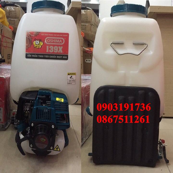 NÓNG! Máy Phun Thuốc Sâu đeo vai chạy xăng Oshima 139X, Bình xịt bơm thuốc khử trùng động cơ 4 thì Giá cực Chất