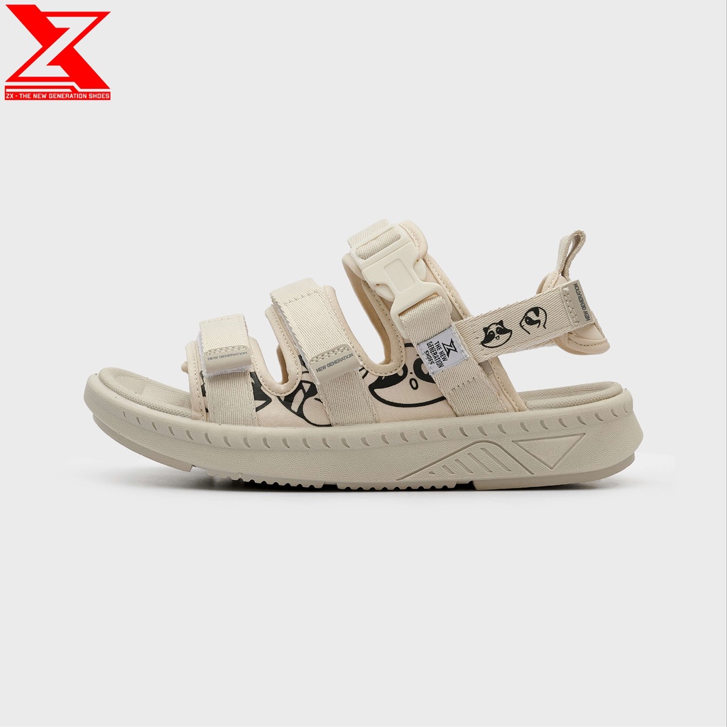 Giày Sandal Nam Nữ 3 quai ZX3715 Raccoon hoạ tiết gấu mèo - phiên bản giới hạn đặc biệt