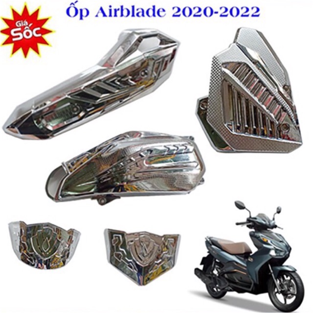 Ốp trang trí air blade 2020 2021 2022 crom 6 món