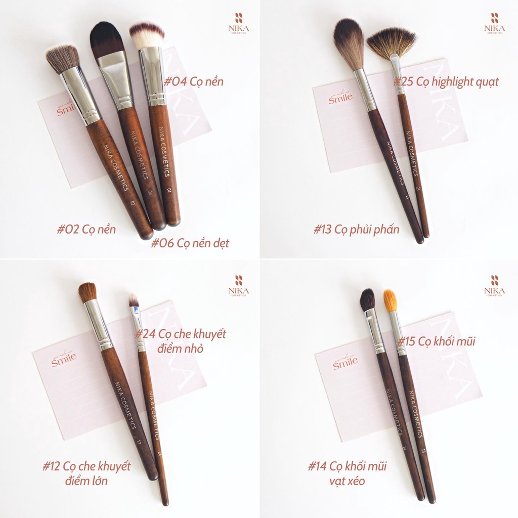 Bộ cọ make-up chuyên nghiệp Nika Cosmetics Brush Set