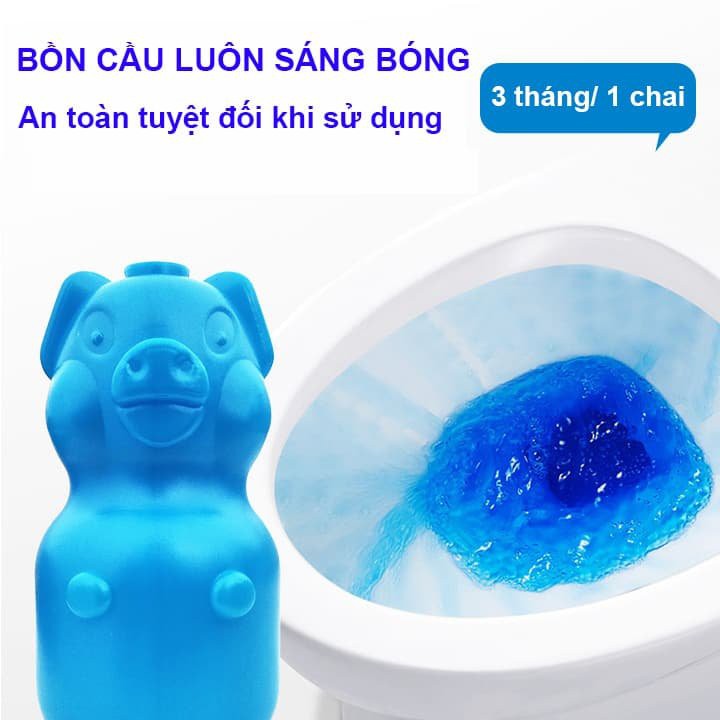 [ Bộ 5 Lọ ] Lợn thả bồn cầu tẩy - Viên thả bồn cầu hình con lợn - Vệ Sinh Toilet - Heo thả bồn cầu khử mùi diệt khuẩn