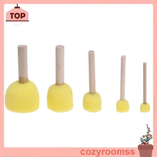 Set 5 cọ vẽ bọt biển cán gỗ cho bé