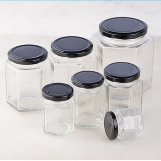 SET 07 HỦ THỦY TINH LỤC GIÁC ĐỰNG GIA VỊ - Hủ 90ml, 180ml, 280ml, 380ml,500ml và 720ml