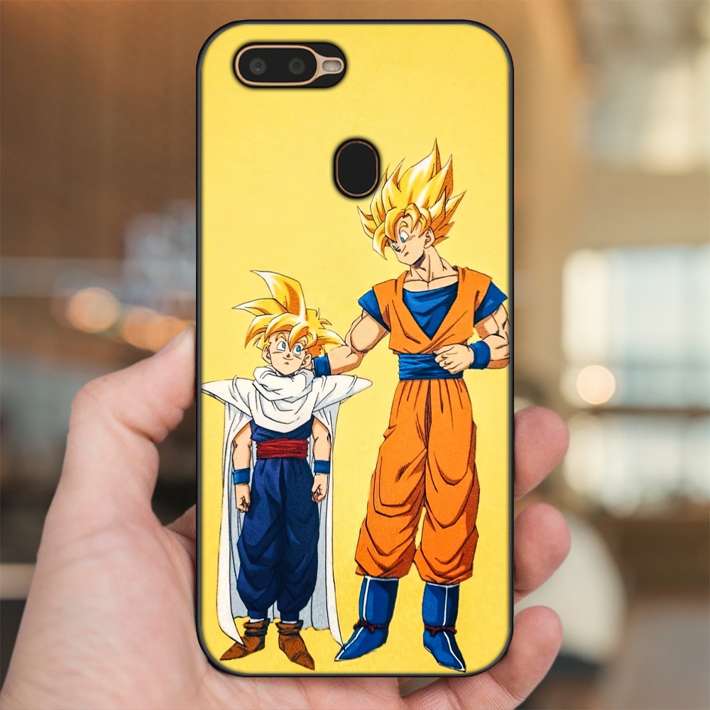 Ốp lưng Oppo A5S, A7, A12, F9 viền đen in hình Gohan Dragon Ball