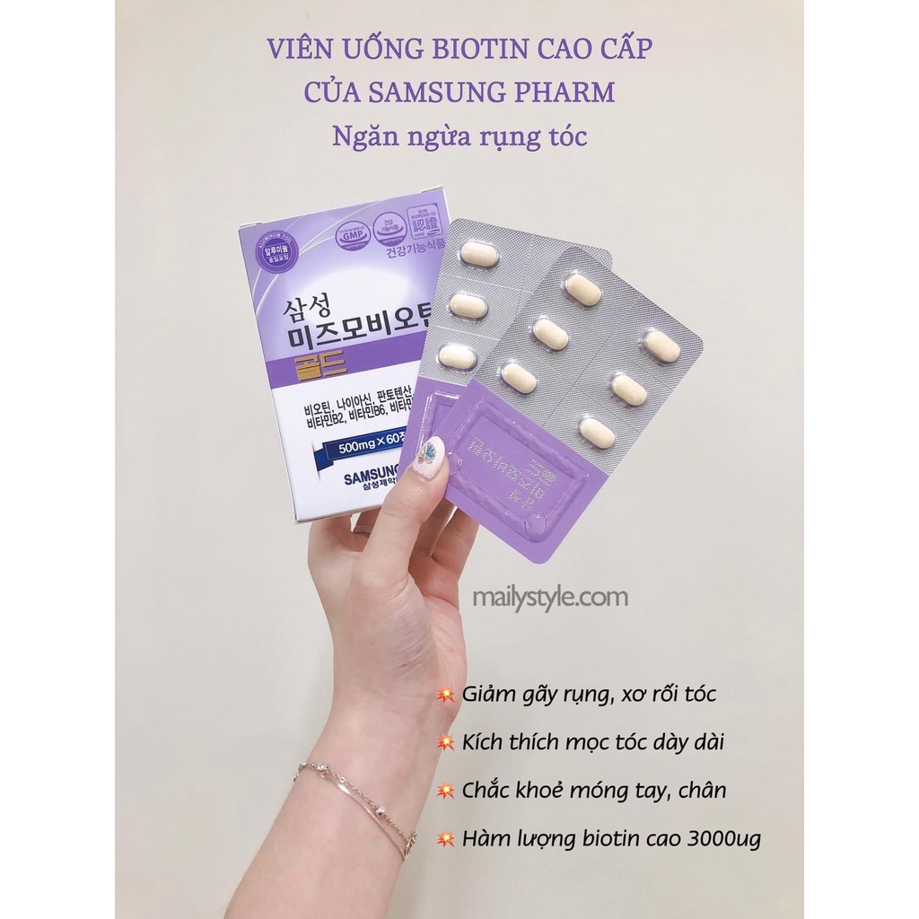 VIÊN UỐNG HỖ TRỢ MỌC TÓC BIOTIN CỦA SAMSUNG FHARM