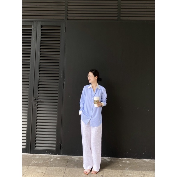 𝗛𝗶𝗲𝗲 𝗦𝗵𝗶𝗿𝘁𝘀 - Sơ Mi Sọc Kate Ý ( ảnh chính chủ )