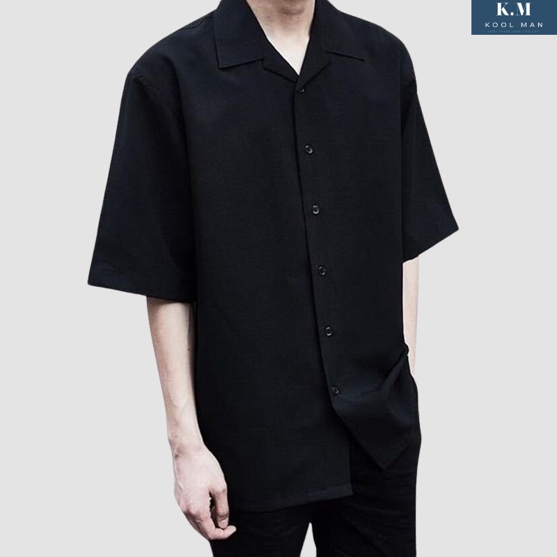 Áo Sơ Mi Cổ Vest Ngắn Tay Nam Nữ HOT, Áo Sơ Mi Kiểu Thời Trang Hàn Quốc Vải Lụa Cao Cấp Thoáng Mát KoolMan | BigBuy360 - bigbuy360.vn
