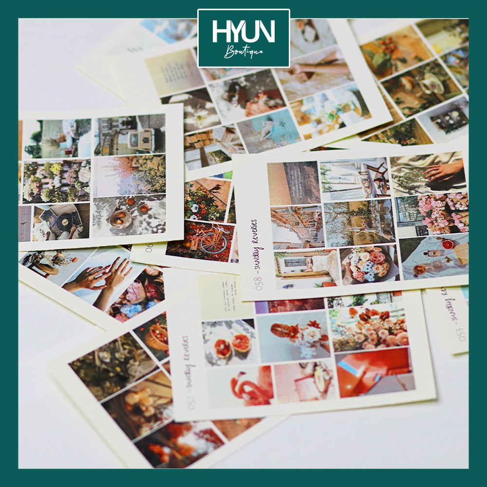 540 ảnh Sticker dán khác nhau - Set 60 tờ hoặc Set 10 tờ - trang trí sổ tay thủ công - Hyun Boutique
