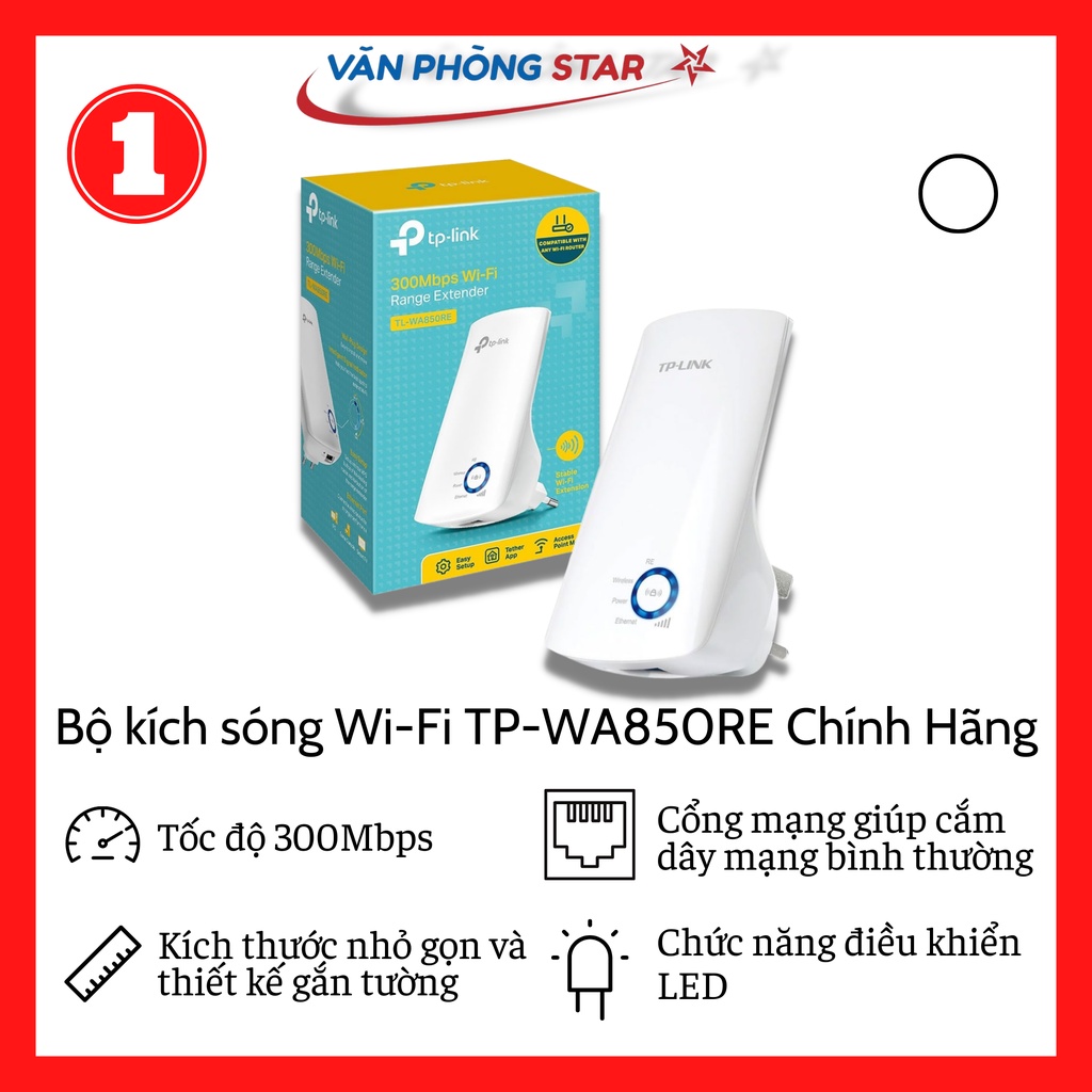 Bộ kích sóng Wi-Fi TP-Link TL-WA850RE Chính Hãng