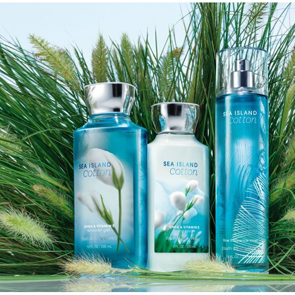 [Auth] Dòng Sản Phẩm Tắm Dưỡng Xịt Thơm Mịn Da Lưu Hương Toàn Thân Bath & Body Works - Sea Island Cotton