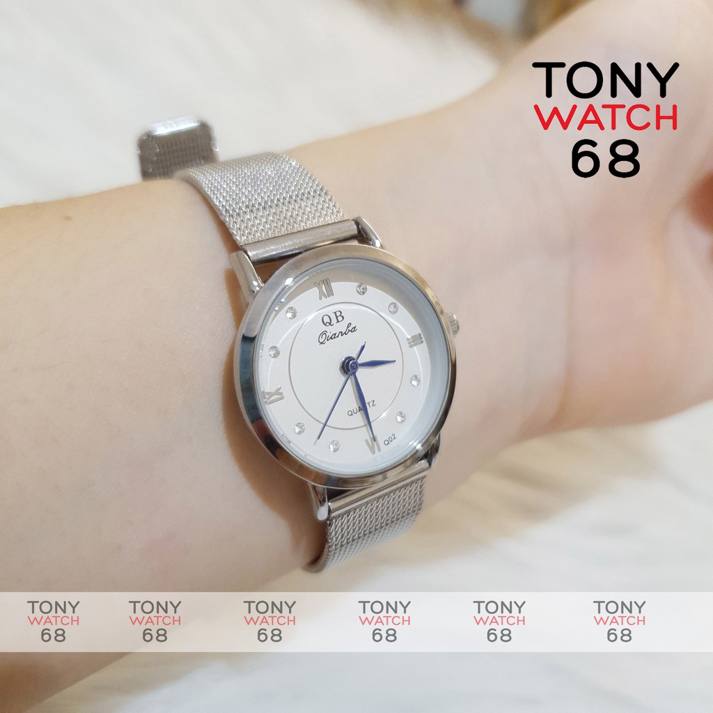 Đồng hồ đeo tay nữ QB chính hãng đẹp dây thép chống nước cao cấp | BigBuy360 - bigbuy360.vn