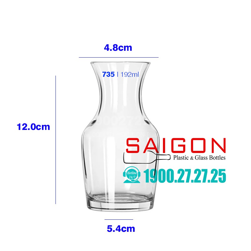 Bình Rót Thủy Tinh Decanter 192ml | Thủy Tinh Cao Cấp , Nhập Khẩu E.U