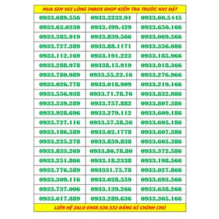 Sim số đẹp mobifone 0933 dễ nhớ