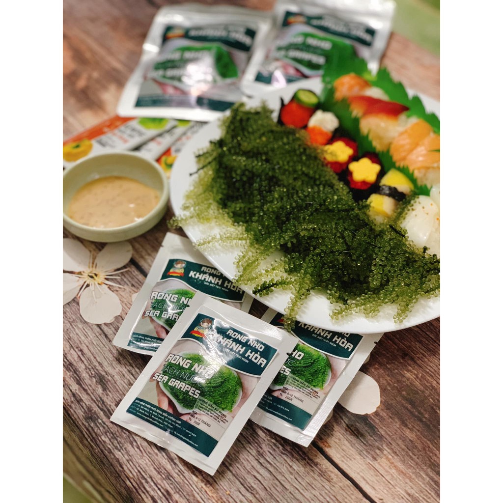 Rong Nho Tách Nước Khánh Hoà 25Gr - SEA GRAPES  [FREESHIP] - Thần dược biển cả - Công Nghệ Tách Nước Tiêu Chuẩn Nhật Bản | BigBuy360 - bigbuy360.vn