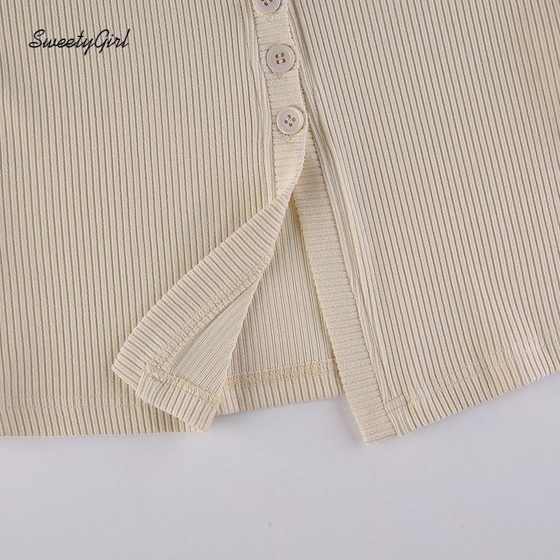 Áo Cardigan Dệt Kim Tay Dài Cổ Chữ V Cài Nút Màu Trơn Thời Trang Cho Nữ