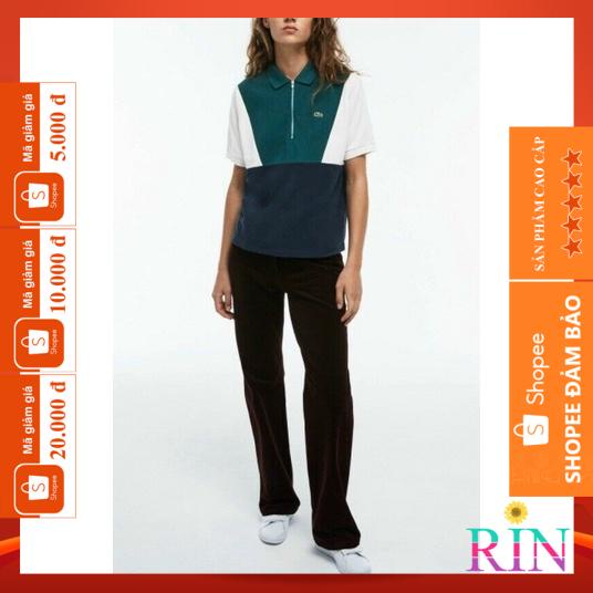 [HÌNH THẬT] ÁO THUN CỔ TRỤ LACOSTE XANH DÂY KÉO VNXK   - COTTON CÁ SẤU 100%