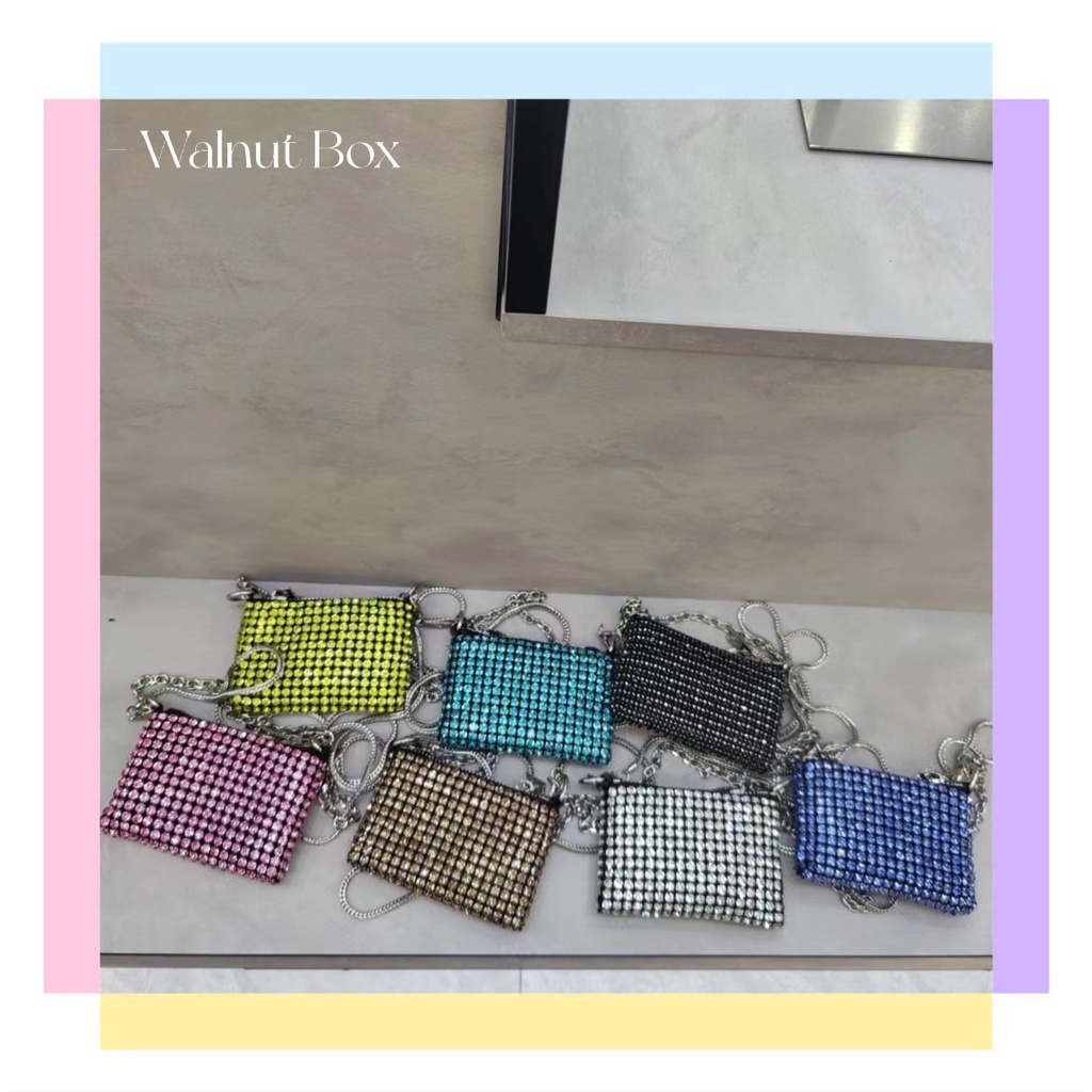 Túi Đeo Chéo Đính Kim Cương Giả Phong Cách Thời Trang Mới Cho Nữ