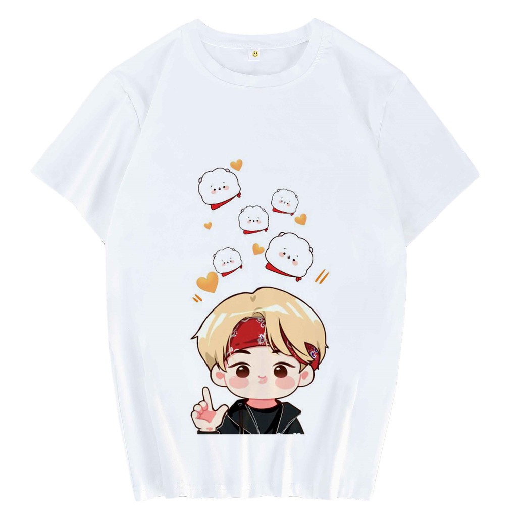 Áo phông BT21 RJ in hình chibi JIN BTS