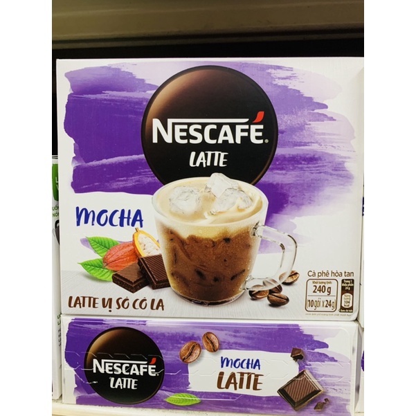 Cà phê latte Nescafe hạnh nhân/ cacao (10gói*24g)