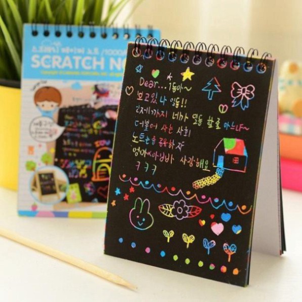 Sổ Than Ma Thuật Cầu Vồng A6 - Sổ Scratch Note 10 tờ (1218STM)