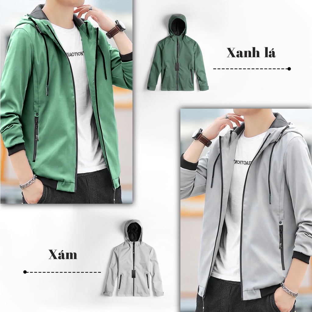 Áo khoác gió chống nước Amitino áo gió nam thời trang unisex