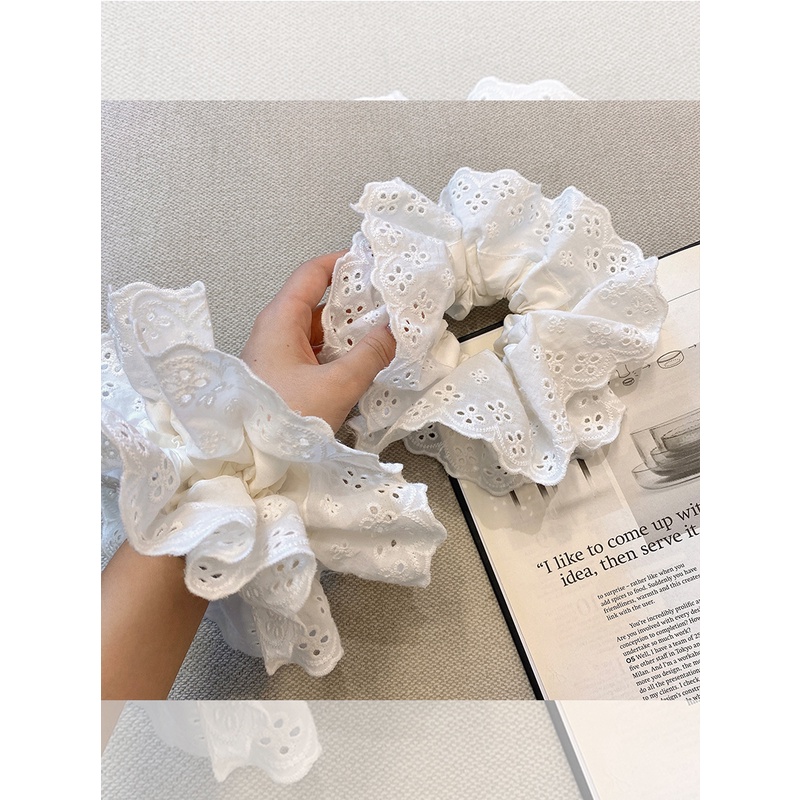 Dây Buộc Tóc Ren Phong Cách Pháp Thiết Kế Mới Xinh Xắn Cho Nữ 2022