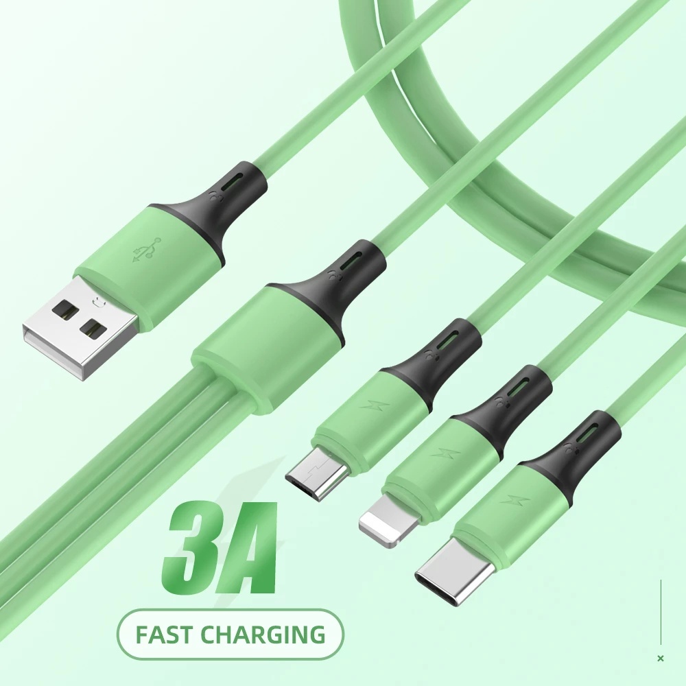 Dây cáp sạc nhanh KOOSUK 3 trong 1 Micro USB/ Type C/ iOS 3A tiện lợi