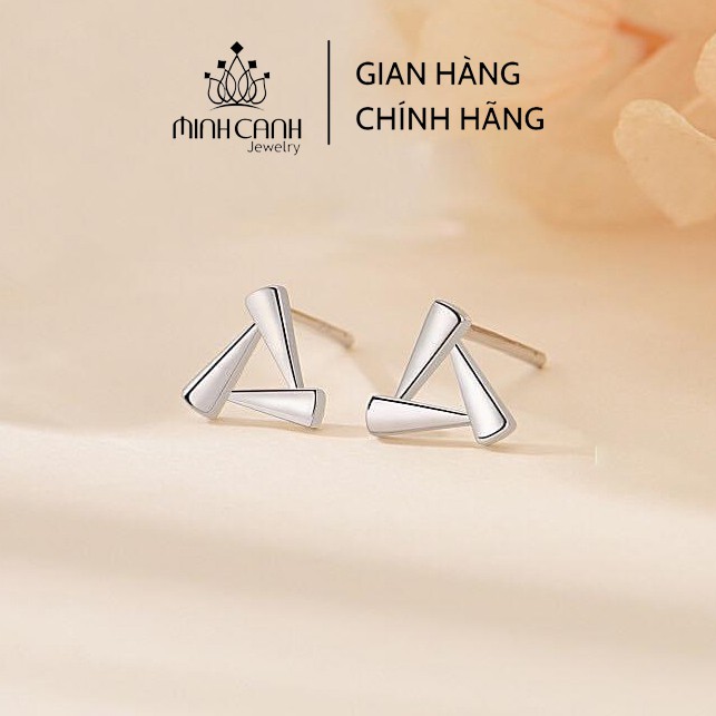 Hoa Tai Bạc Hình Tam Giác Ghép - Minh Canh Jewelry