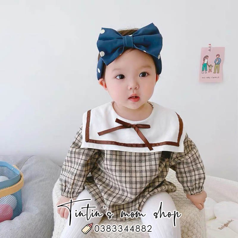 Bộ Body dạ caro dành cho bé gái 0-24M