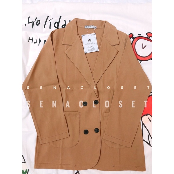 Áo khoác Blazer 1 lớp Nâu Cà phê Ulzzang Hàn Quốc (Ảnh thật/ Video)