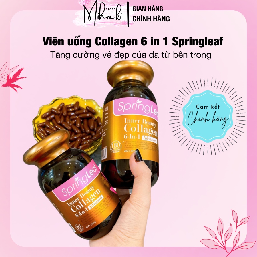_Viên uống Collagen Springleaf 6 in 1, lọ 90 viên, 180 viên Úc tăng cường vẻ đẹp của da từ bên trong