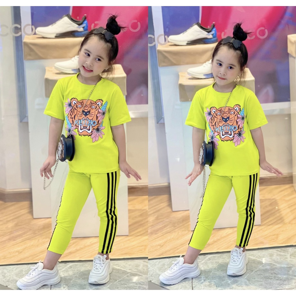 Đồ bộ bé gái thể thao cotton 4 chiều Jennie kids size nhỡ 11-23kg J494