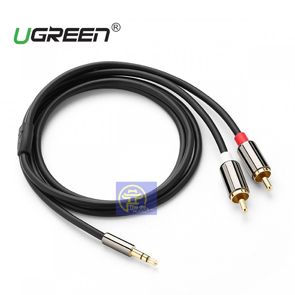 Cáp Audio 3.5mm ra 2 Đầu RCA Hoa Sen UGREEN AV116 cao cấp chiều dài từ 0.5M đến 8M