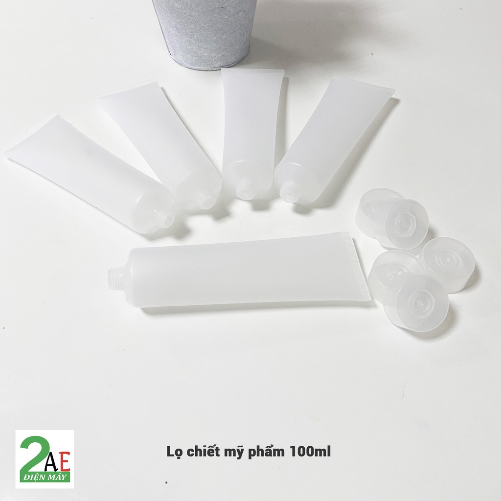 Lọ nhựa chiết mỹ phẩm dạng tuýp đựng sữa tắm dầu gội sữa rửa mặt màu trắng nhựa PP cao cấp từ 5ml đến 100ml