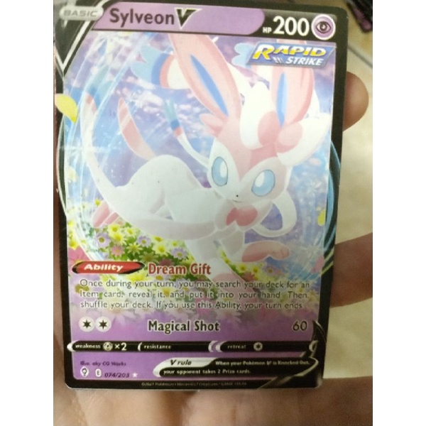 01 thẻ bài pokemon v/vmax của eeveelutions