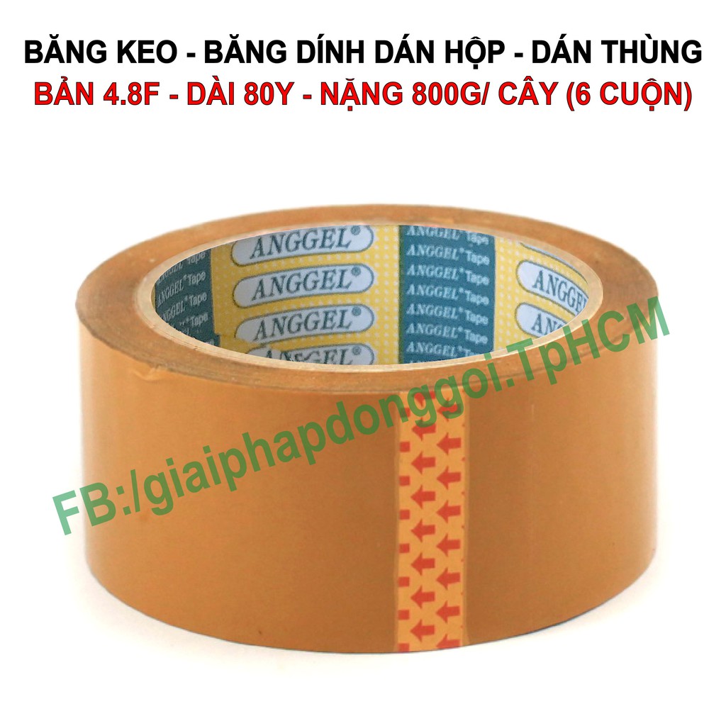 Băng keo đục siêu chắc chắn 80Y, Nặng 0.8kg/ cây, Dày 50 Mic, Bản 4F8, Băng keo dán thùng, dán hộp giá rẽ, GreenBlueBox