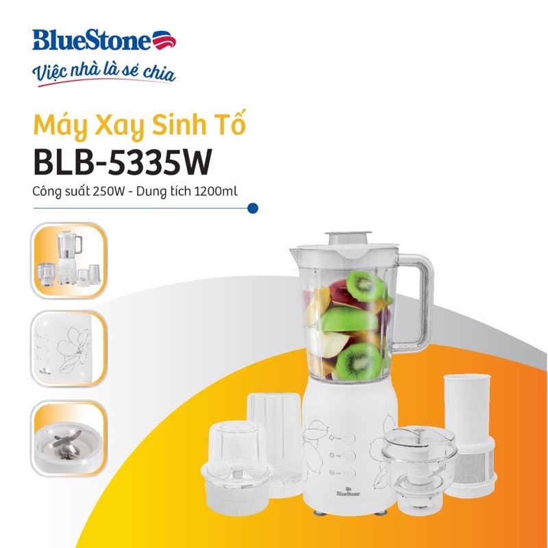 Máy Xay Sinh Tố, Ngũ Cốc Đa Năng 4 Cối BlueStone BLB-5335W - Hàng chính hãng - Bảo hành 24 tháng