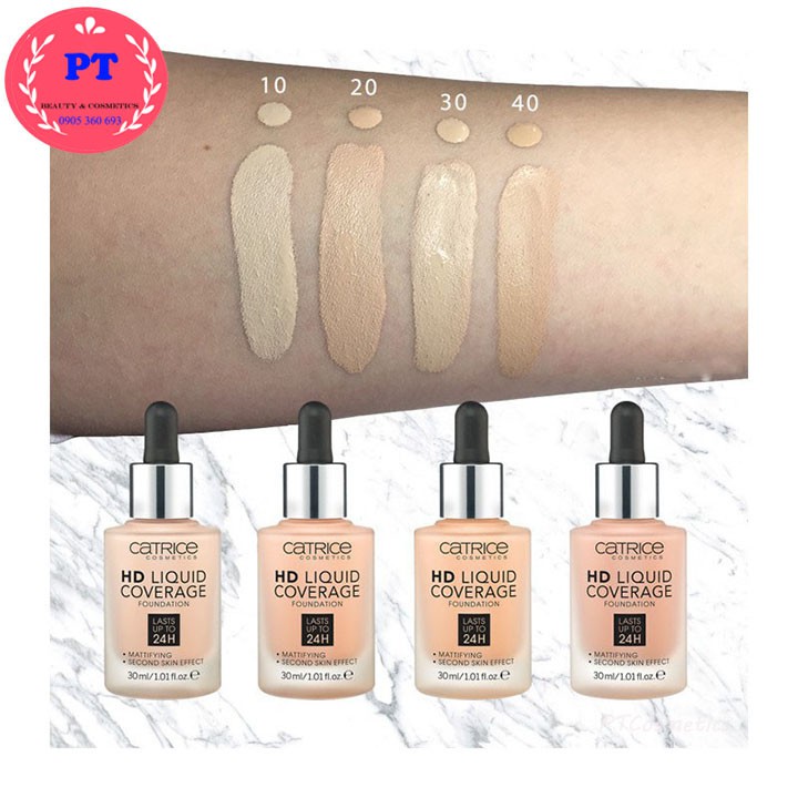 [Có Tem Nhãn] Kem Nền Catrice HD Liquid Coverage Foundation 24h 30ml Chính Hãng