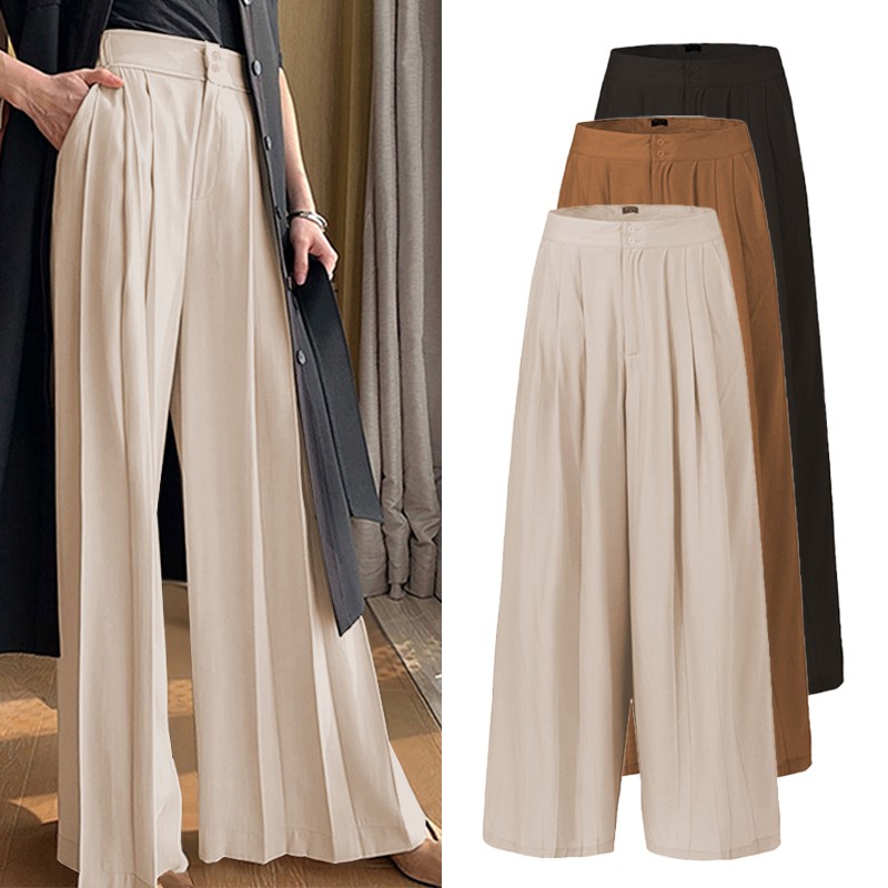 Quần Dài VONDA Ống Loe Lưng Cao Màu Trơn Cho Nữ | BigBuy360 - bigbuy360.vn