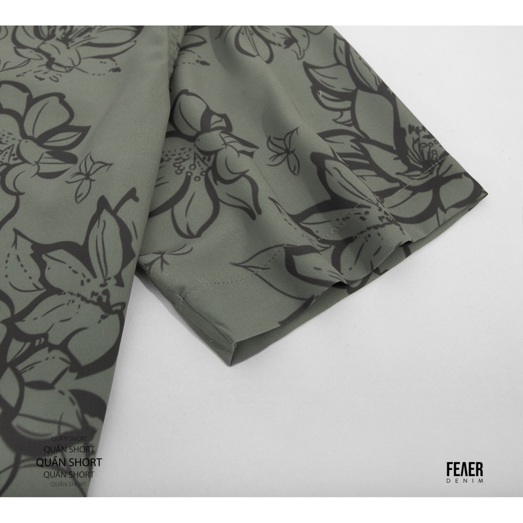 Áo sơ mi nam Cổ bẻ họa tiết hoa xám Florida chất Lụa chéo thoáng mát - FEAER DENIM | BigBuy360 - bigbuy360.vn